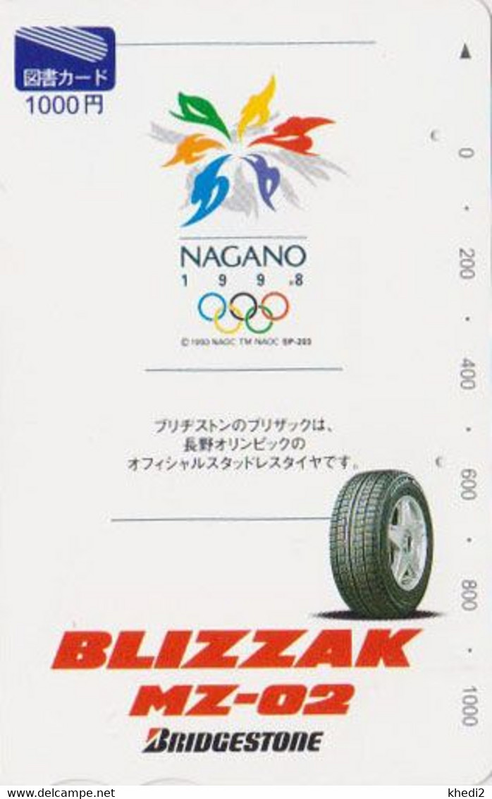 Carte JAPON - SPORT - JEUX OLYMPIQUES NAGANO ** BLIZZAK Bridgestone ** - OLYMPIC GAMES JAPAN Tosho Card - Giochi Olimpici