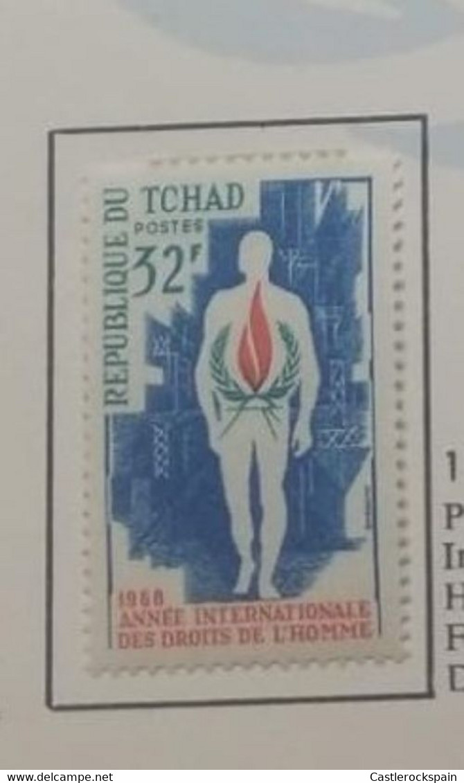 O) 1968 CHAD, MAND AND HUMAN RIGHTS,  FLAME, SCT 167 XF - Chad (1960-...)