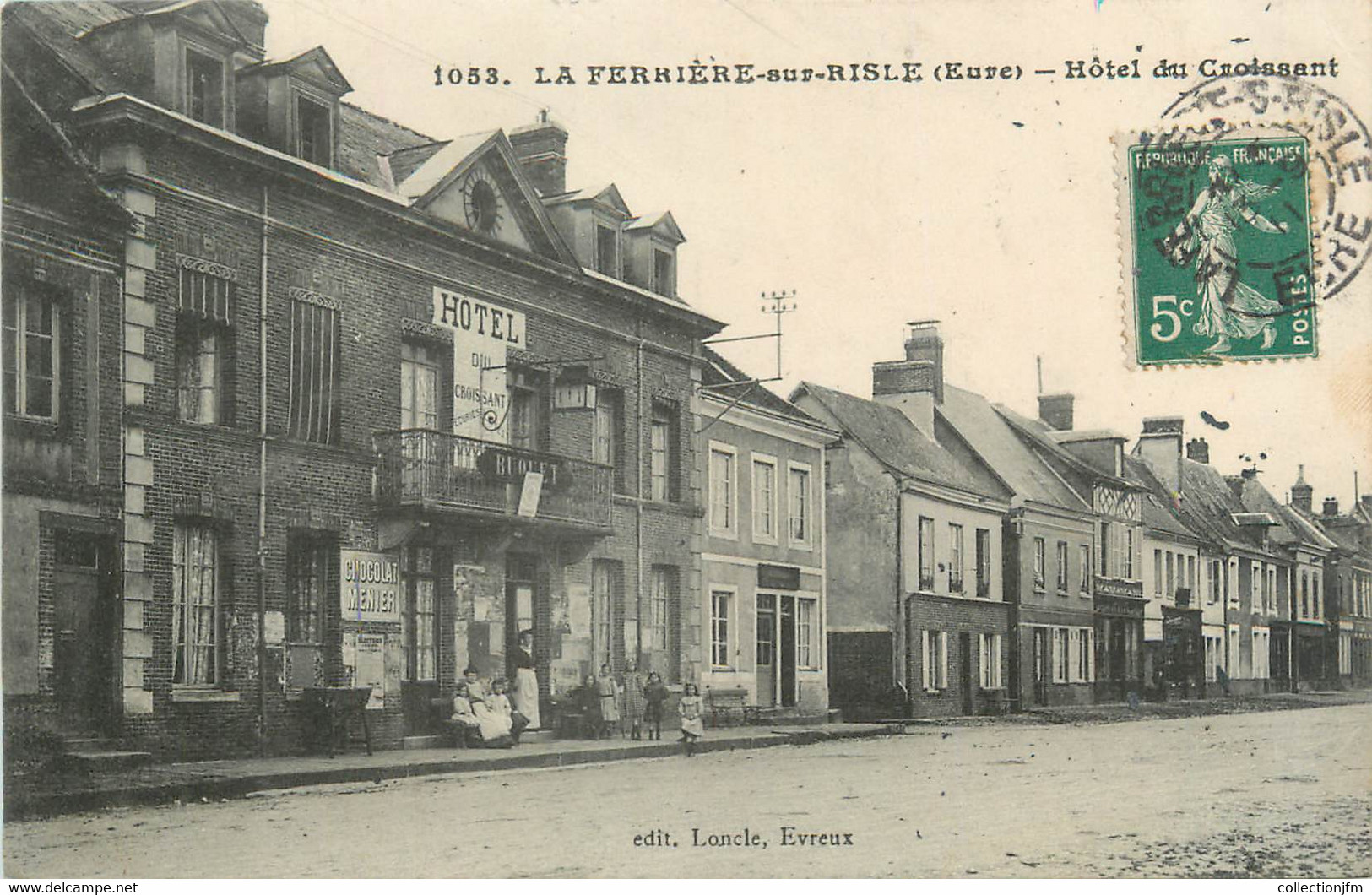 CPA FRANCE 27 "La Ferrière Sur Risle, Hotel Du Croissant" - Other & Unclassified