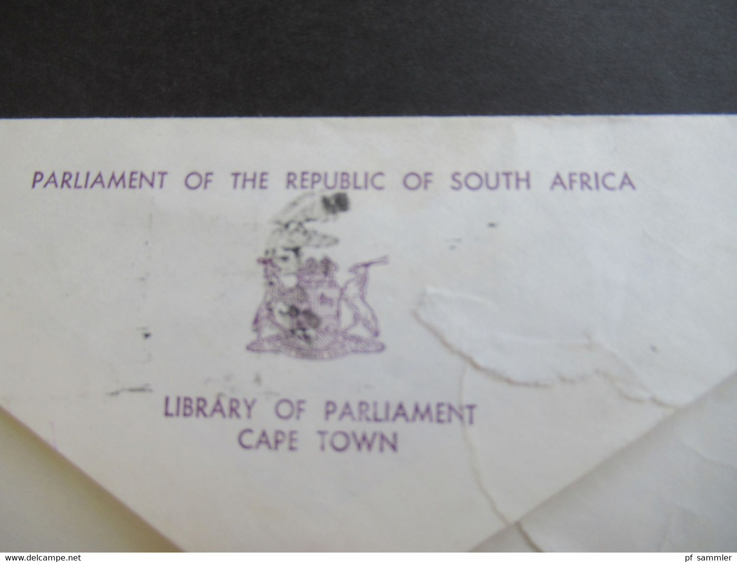 RSA / Süd - Afrika 1981 Stempel House Of Assembly Cape Town Umschlag Parliament RSA Library Of Parliament Cape Town - Storia Postale