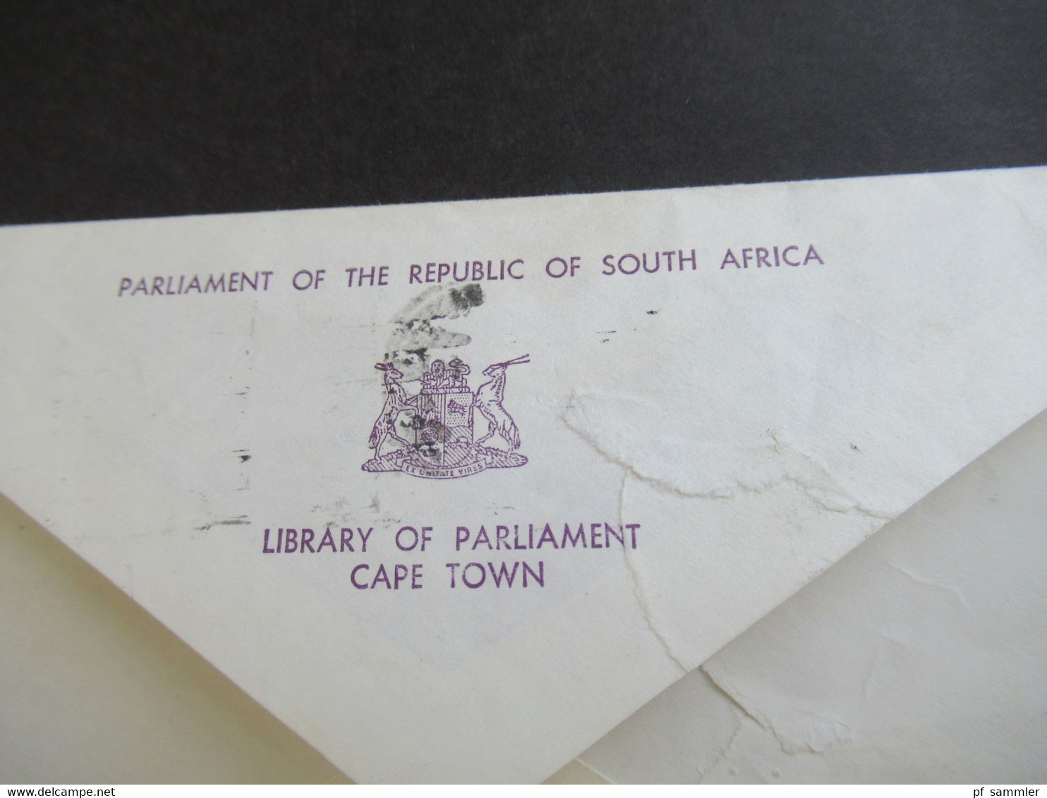 RSA / Süd - Afrika 1981 Stempel House Of Assembly Cape Town Umschlag Parliament RSA Library Of Parliament Cape Town - Cartas & Documentos