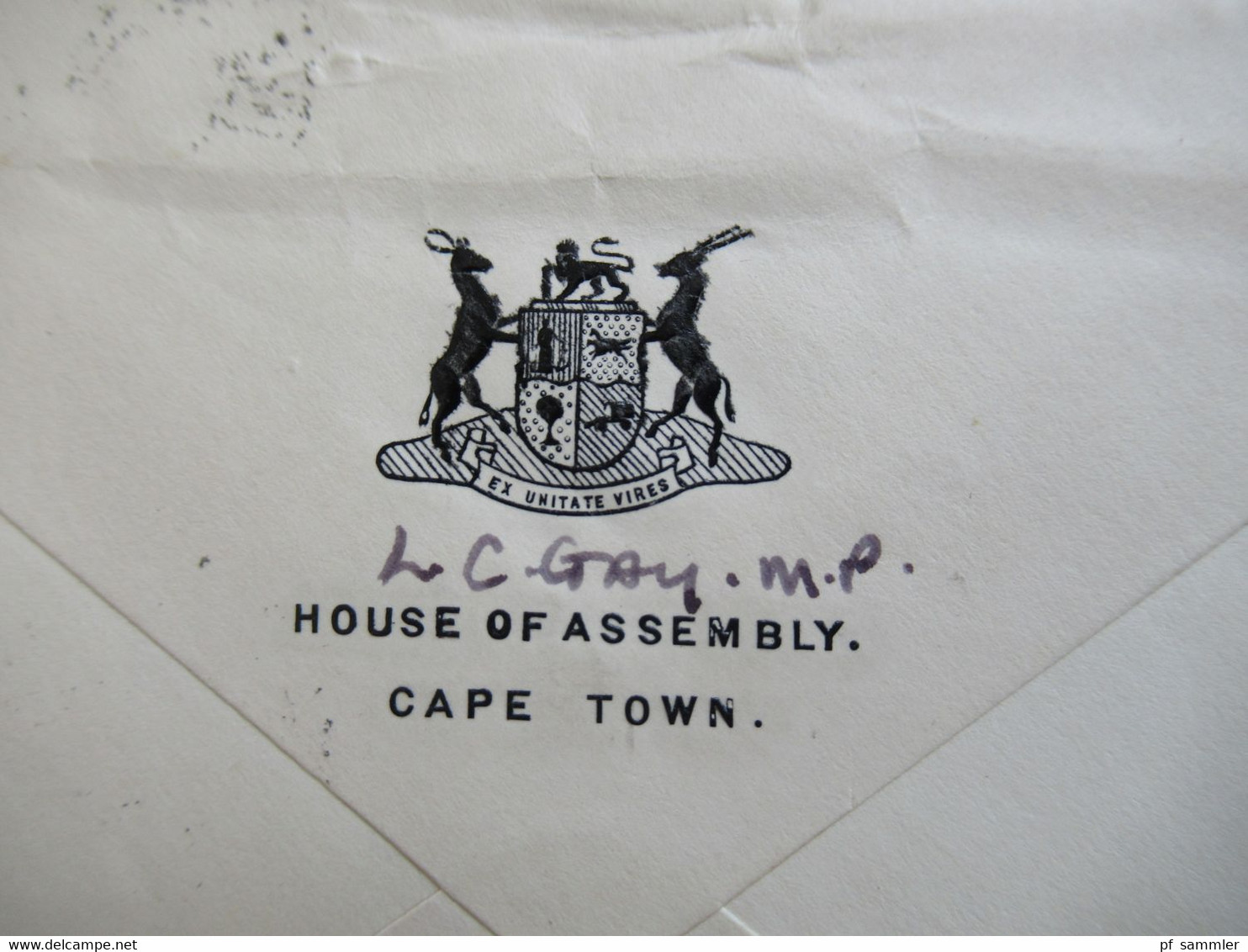 Afrika / Süd - Afrika 1958 Stempel House Of Assembly Cape Town Official Free Volksraad / Houses Of Parliament - Cartas