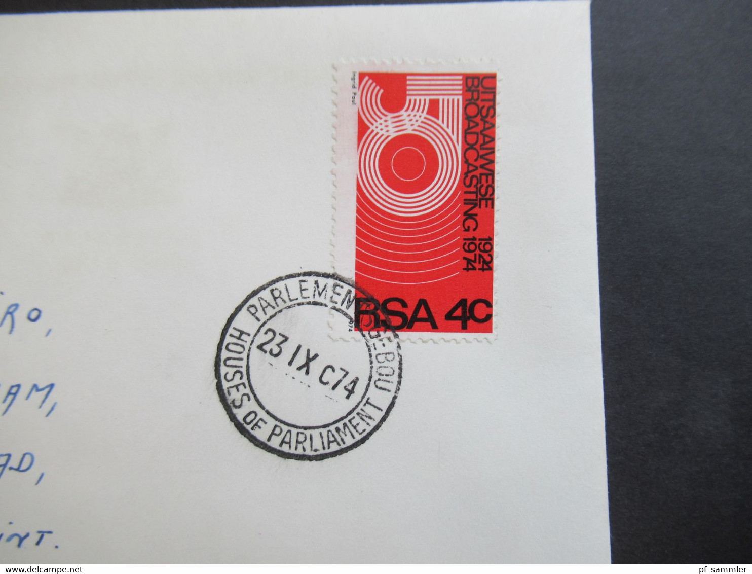 RSA / Süd - Afrika Uitsaaiwese Broadcasting 1974 Stempel Houses Of Parliament Umschlag Volksraad Kaapstad - Brieven En Documenten