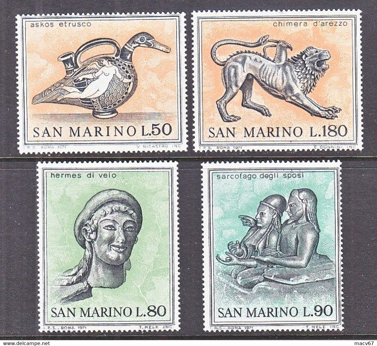 SAN  MARINO   754-57    **  ETRUSCAN  ART - Archéologie