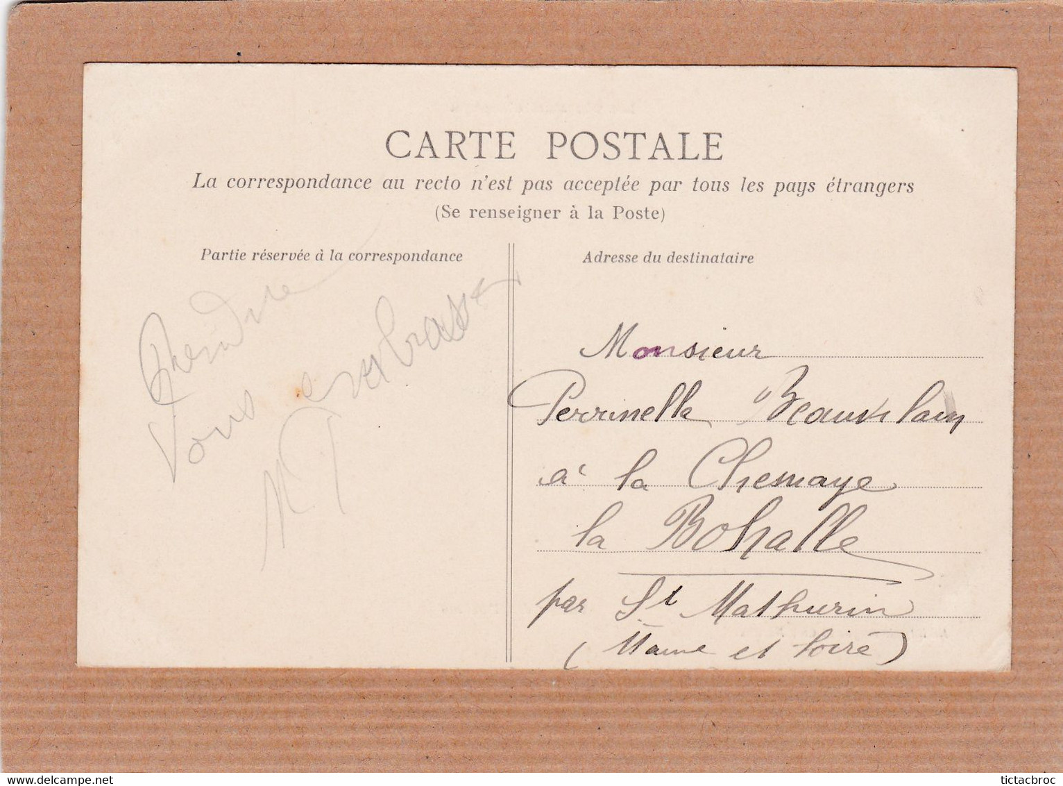 Rare Timbre Vignette 1er Grand Prix D'aviation Circuit D'anjou Collé Sur Carte Postale Angers - Otros & Sin Clasificación