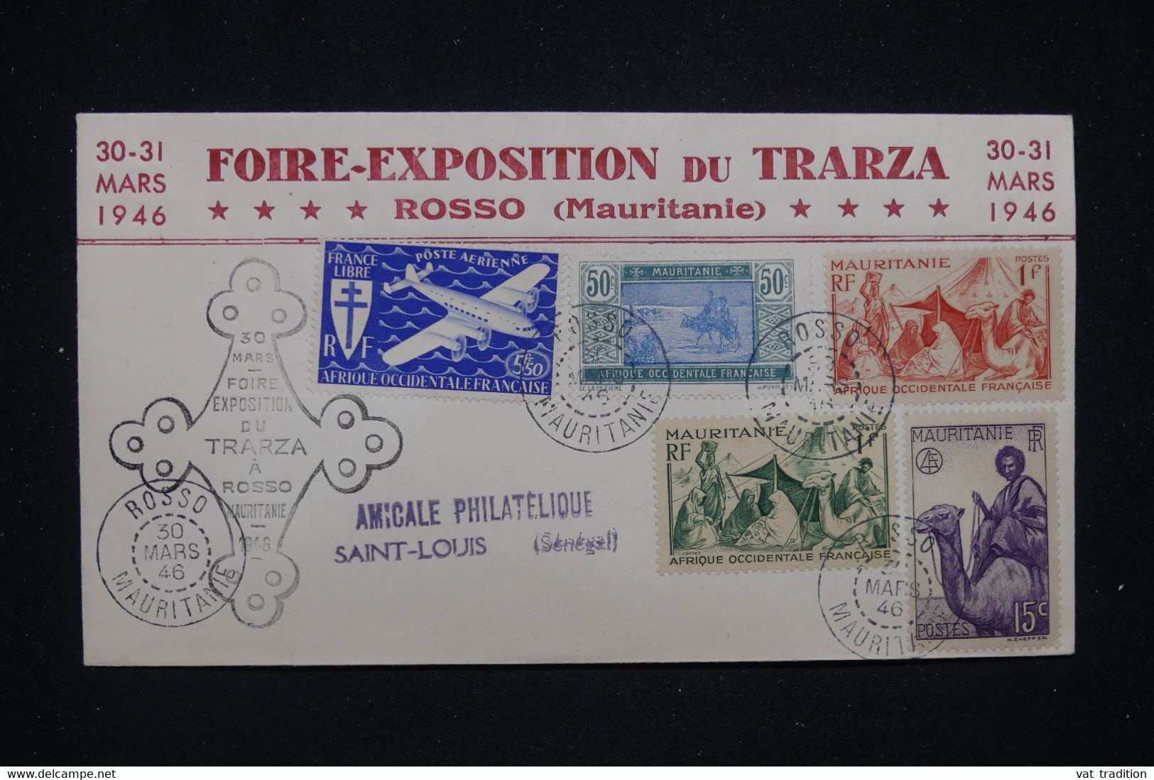 MAURITANIE - Enveloppe De La Foire Exposition Du Trarza à Rosso En 1946 Pour St Louis - L 97782 - Cartas & Documentos