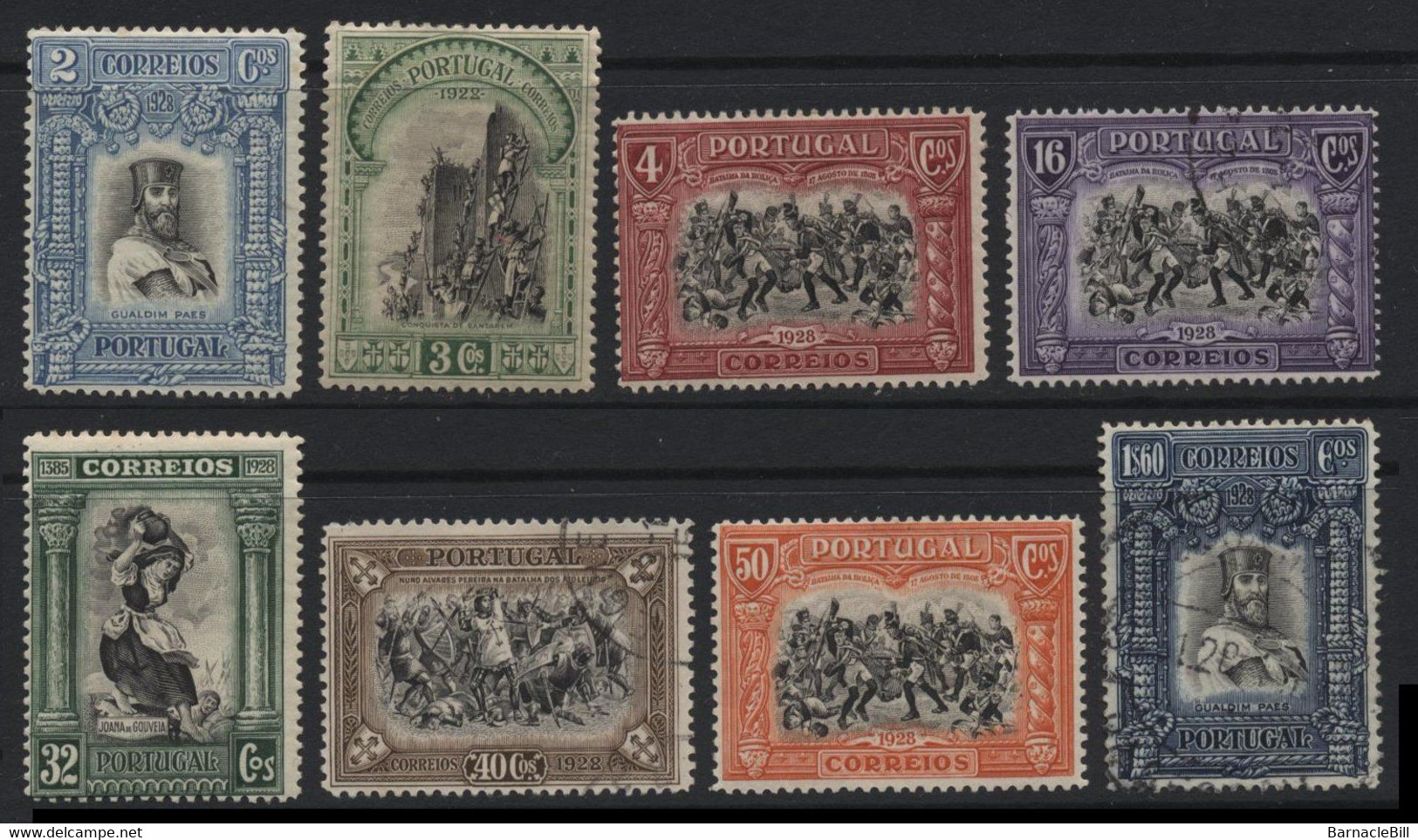 Portugal (49) 1928 3rd Independence Issue. 8 Different Values. Mint And Used. Hinged. - Other & Unclassified