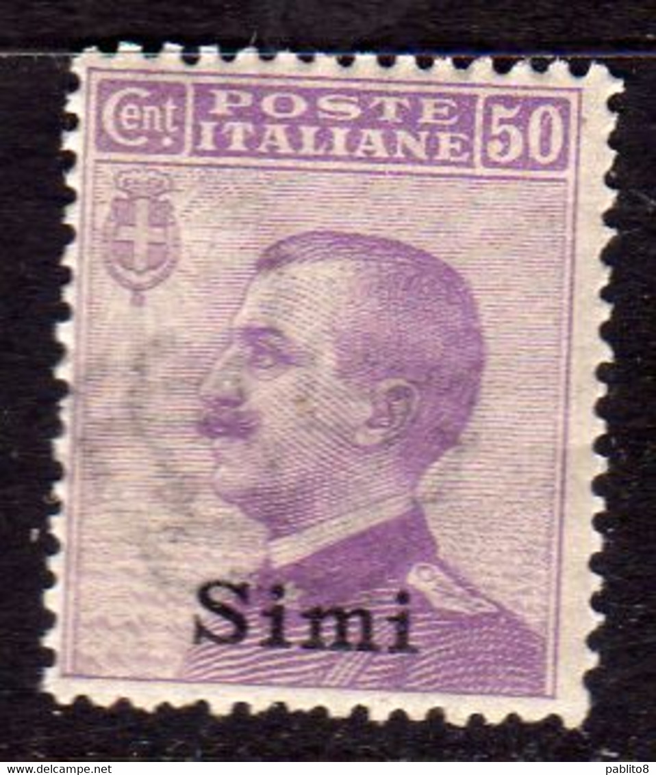 COLONIE ITALIANE DELL'EGEO 1912 SIMI SOPRASTAMPATO D'ITALIA ITALY OVERPRINTED CENT. 50c MNH BEN CENTRATO - Egée (Simi)