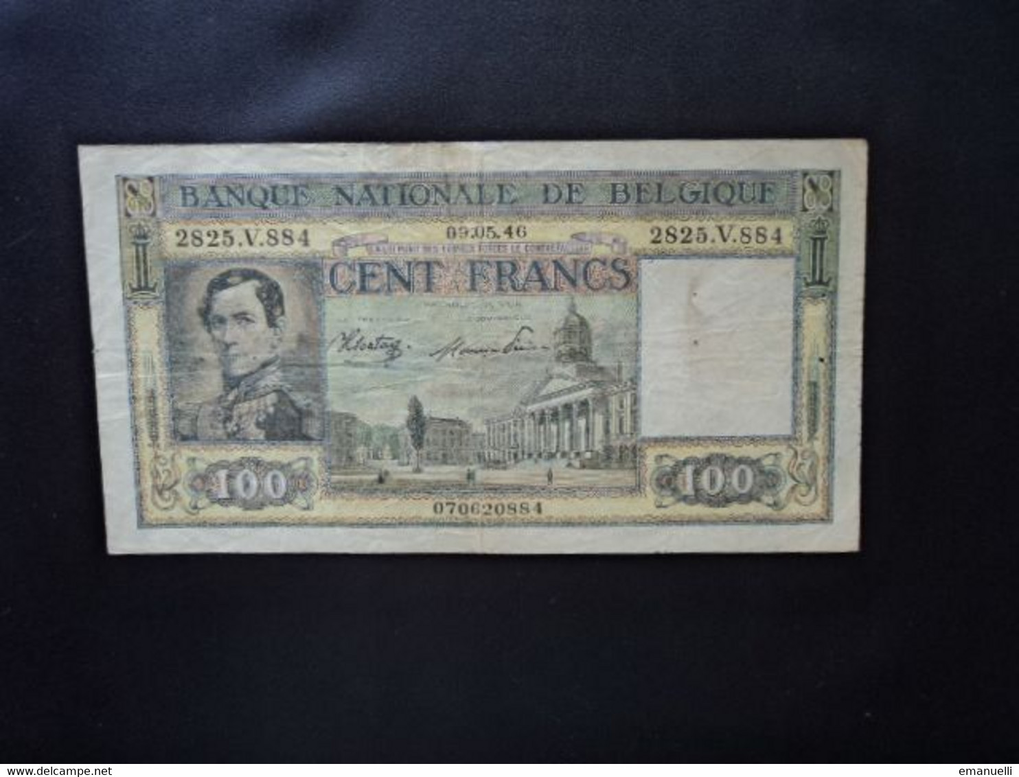 BELGIQUE * : 100 FRANCS   09-5-1946   COB 65a ** / P 126      Presque TTB+ *** - 100 Francs