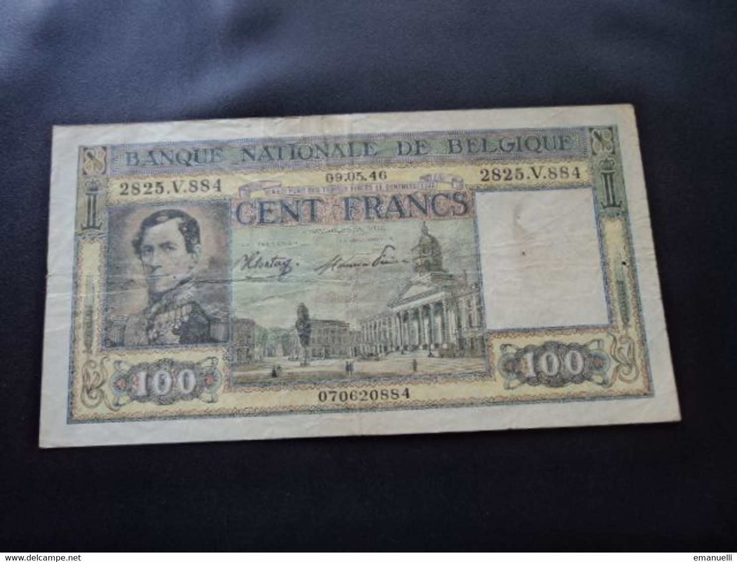 BELGIQUE * : 100 FRANCS   09-5-1946   COB 65a ** / P 126      Presque TTB+ *** - 100 Francs