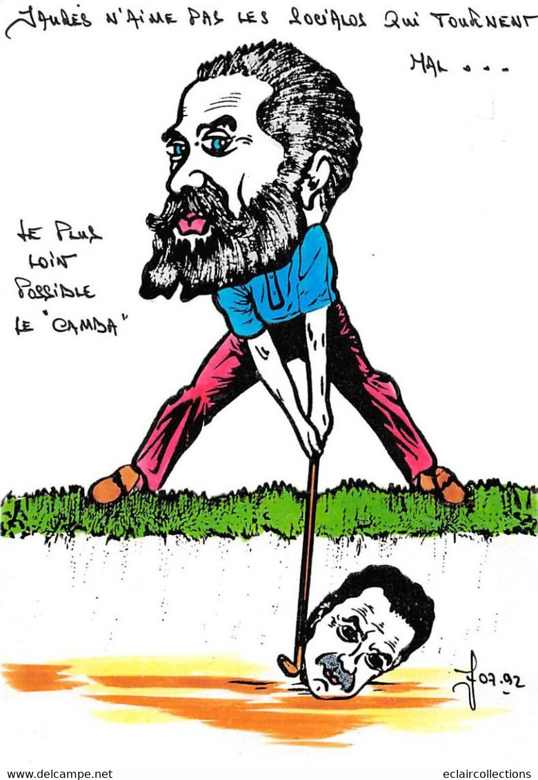 Sport:   Golf        Satyrique Politique. Jean Jaurès N'aime Pas Les Socialos..  Illustré. Tirage 8/10    (voir Scan) - Golf