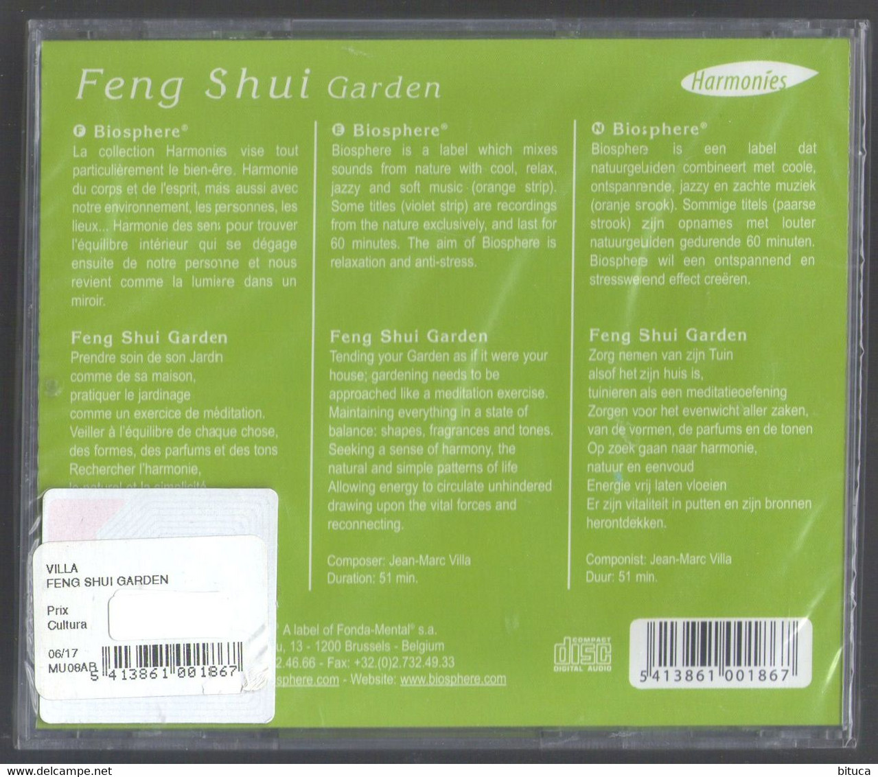 CD FENG SHUI GARDEN MUSIC AND NATURE SOUNDS NEUF SOUS BLISTER - New Age