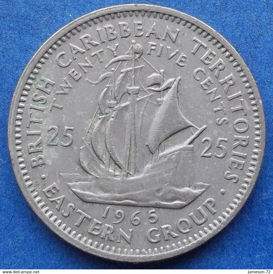 BRITISH CARIBBEAN TERRITORIES - 25 Cents 1965 KM#6 Elizabeth II- Edelweiss Coins - Caribe Británica (Territorios Del)