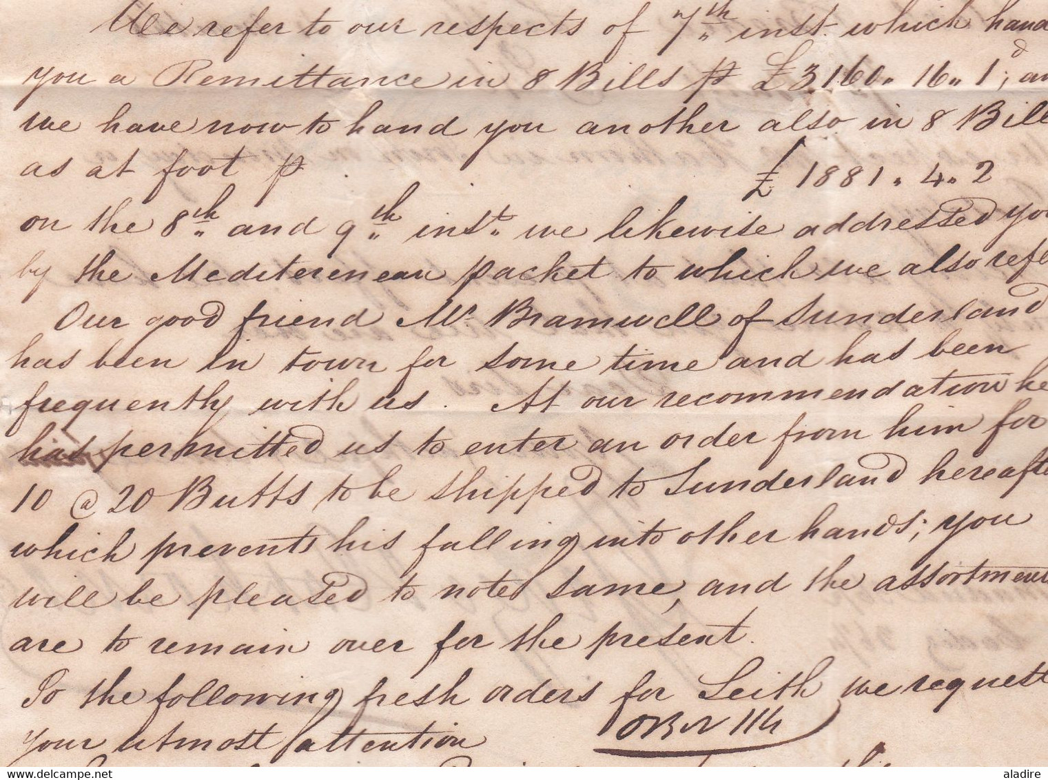 1824 - KGIV -  3 Page Letter With Text In English From London To Xerez Jerez De La Frontera, Andalucia, Espana, Spain - ...-1840 Préphilatélie