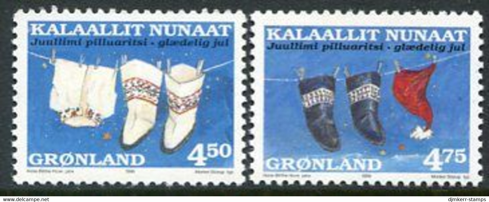 GREENLAND 1998 Christmas Fluorescent Paper MNH / **.  Michel 329y-30y - Ungebraucht