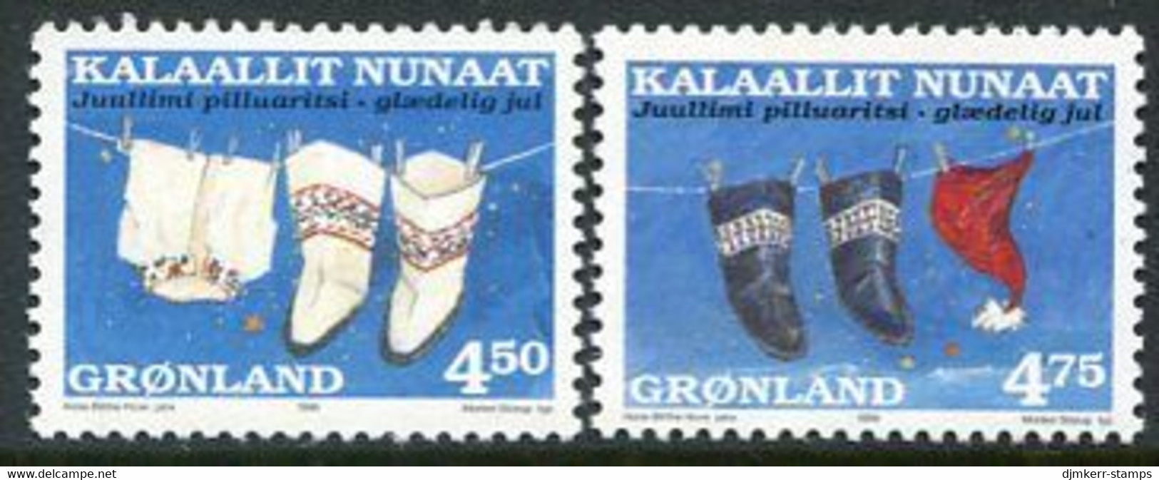 GREENLAND 1998 Christmas Ordinary Paper MNH / **.  Michel 329x-30x - Unused Stamps