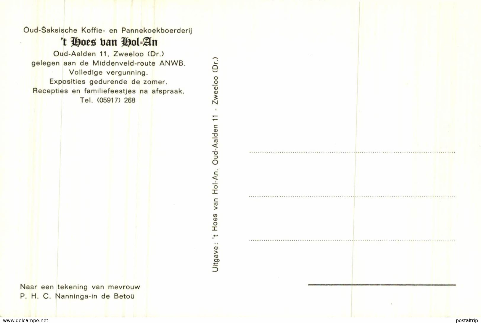 Zweeloo Oud Saksische Koffie En Pannekoekboerderij Hoes Van Hol An   HOLLAND HOLANDA NETHERLANDS - Coevorden