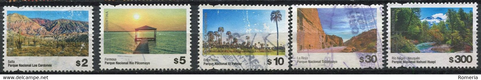Argentine - 2019 - Yt 3194/3195/3196/3198/3214 - Parcs Nationaux - Oblitérés - Used Stamps