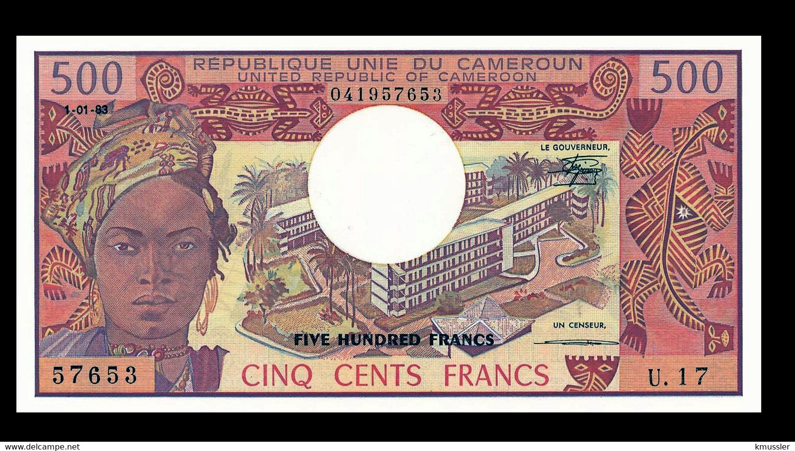 # # # Banknote Kamerun (Cameroun) 500 Francs UNC 1983 # # # - Cameroon