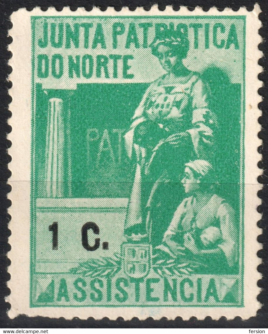 1910's PORTUGAL - JUNTA PATRIÓTICA DO NORTE Revenue Tax Stamp - Charity LABEL CINDERELLA VIGNETTE - Altri & Non Classificati