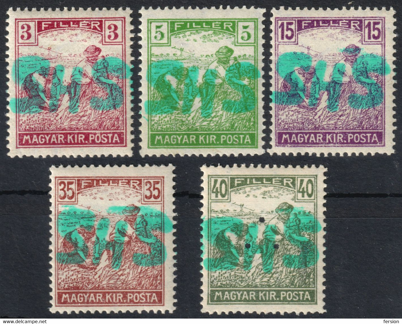 Belatinc Beltinci 1919 Hungary Slovenia Croatia SHS Occupation Yugoslavia Local Provisory Overprint HARVESTER POSTA - Unused Stamps