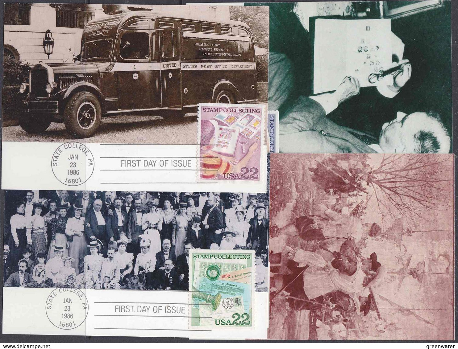 USA 1986 Stamp Collecting / Ameripex 86 4v 4 Maxicards ** Mnh (51973) - Maximumkaarten