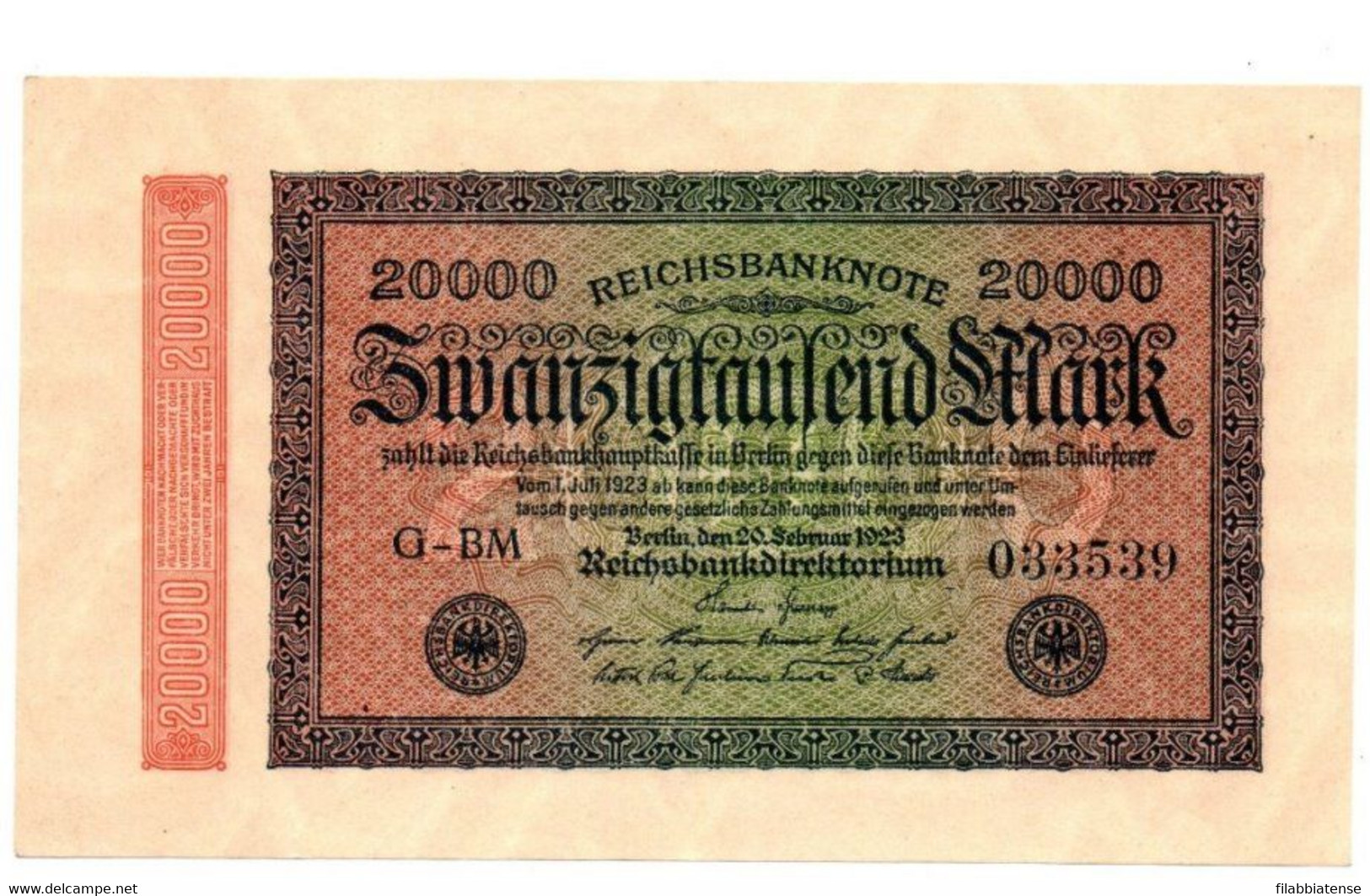 1923 - Germania 20.000 Mark - 20.000 Mark