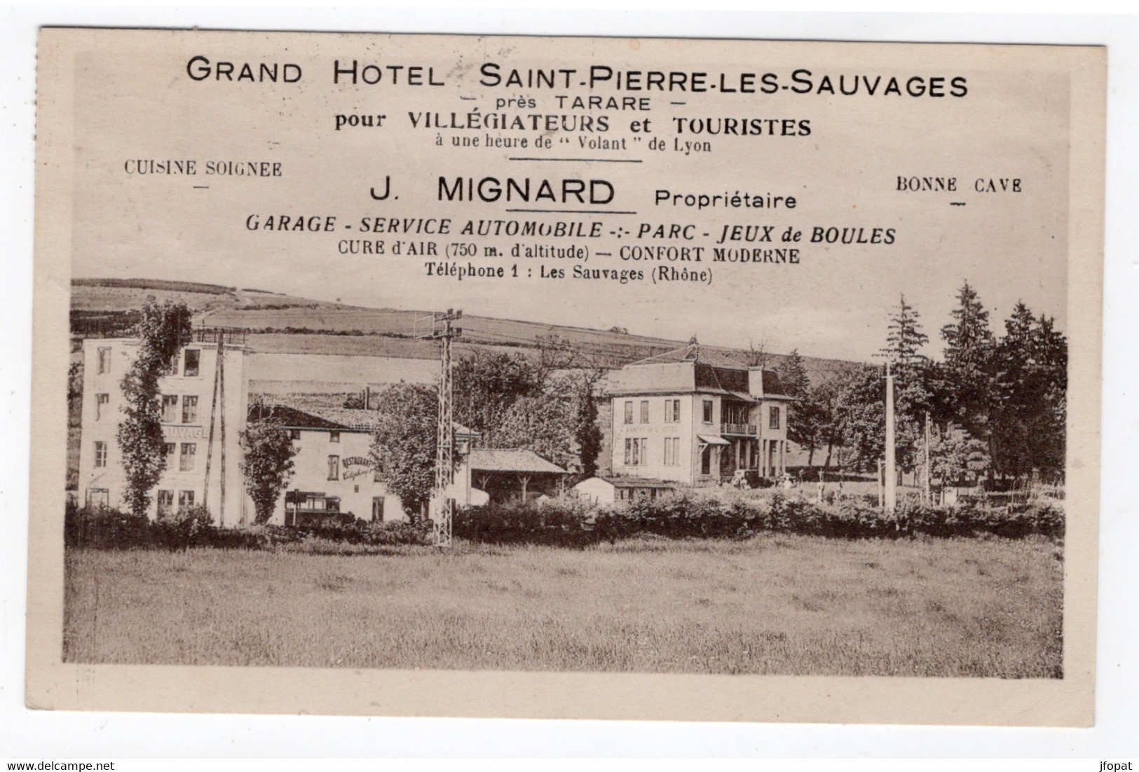 69 RHONE - TARARE Environs, Grand Hôtel St-Pierre Les Sauvages - Tarare