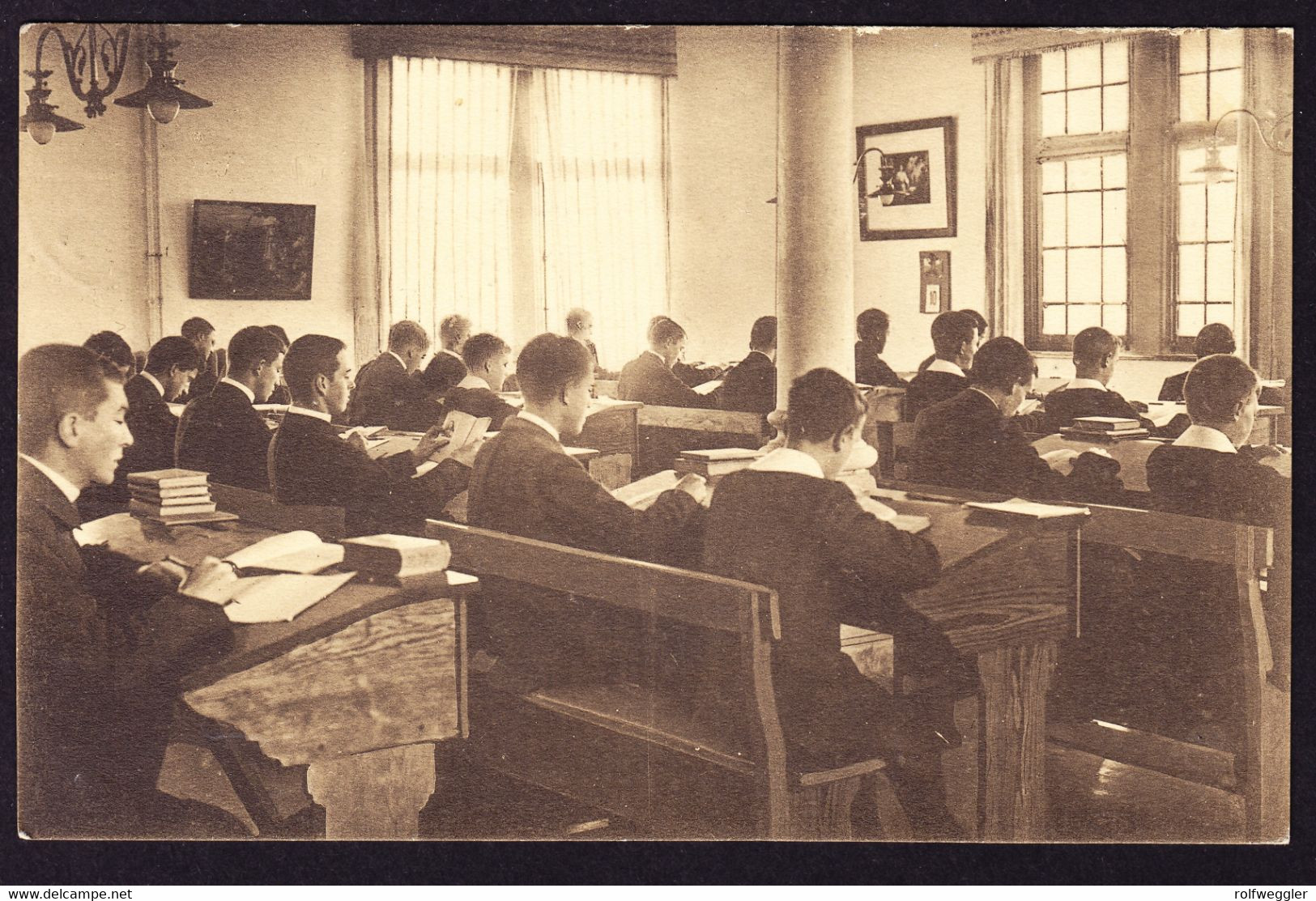 1929 Schulzimmer In Der Abtei St. André, Lophem Lez Bruges. Gestempelt Lophem. - Zedelgem