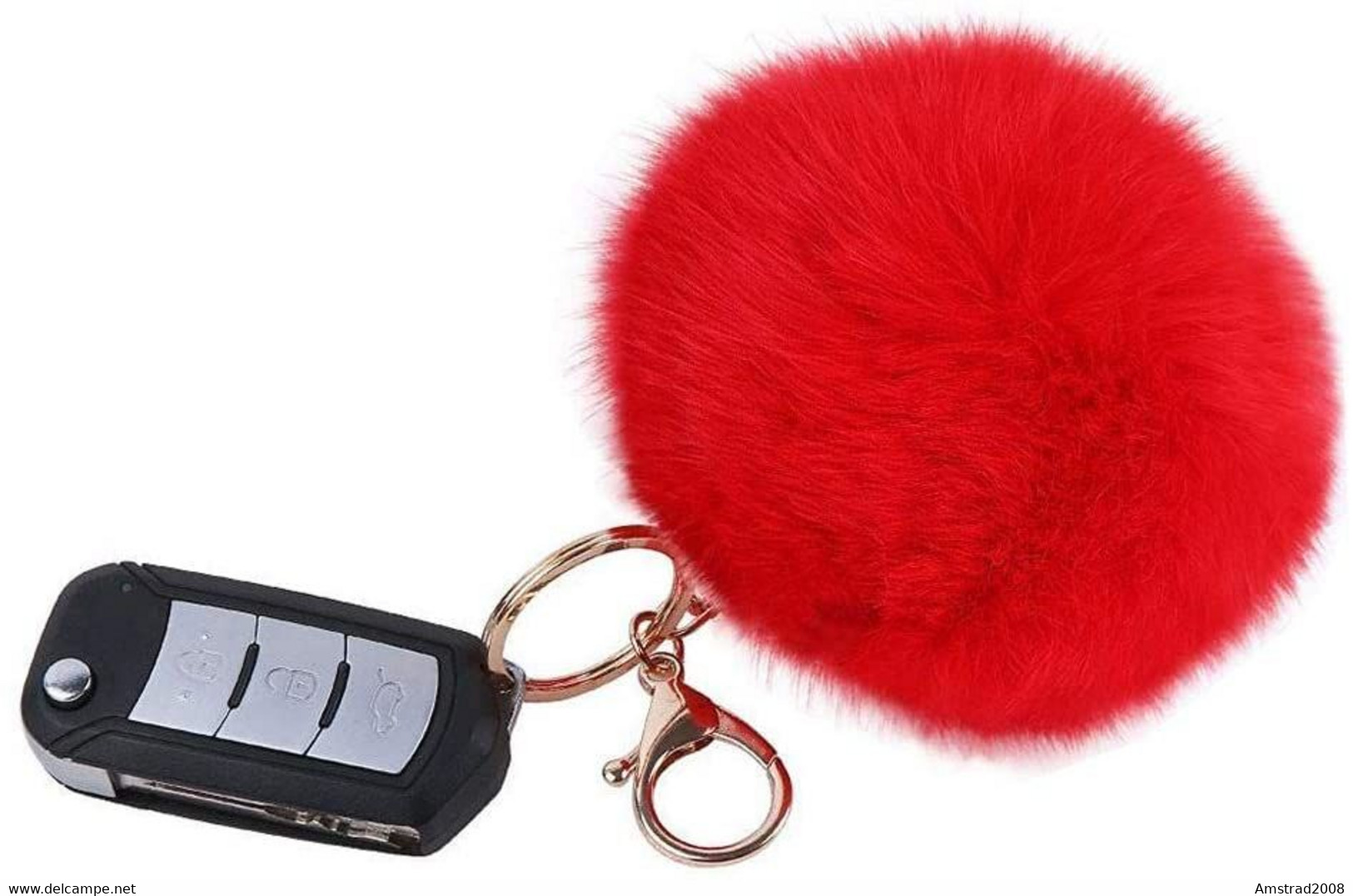 PORTACHIAVI POMPON ROSSO RED ROUGE  MORBIDO ANTISTRESS KEY-RING B4 - Otros & Sin Clasificación