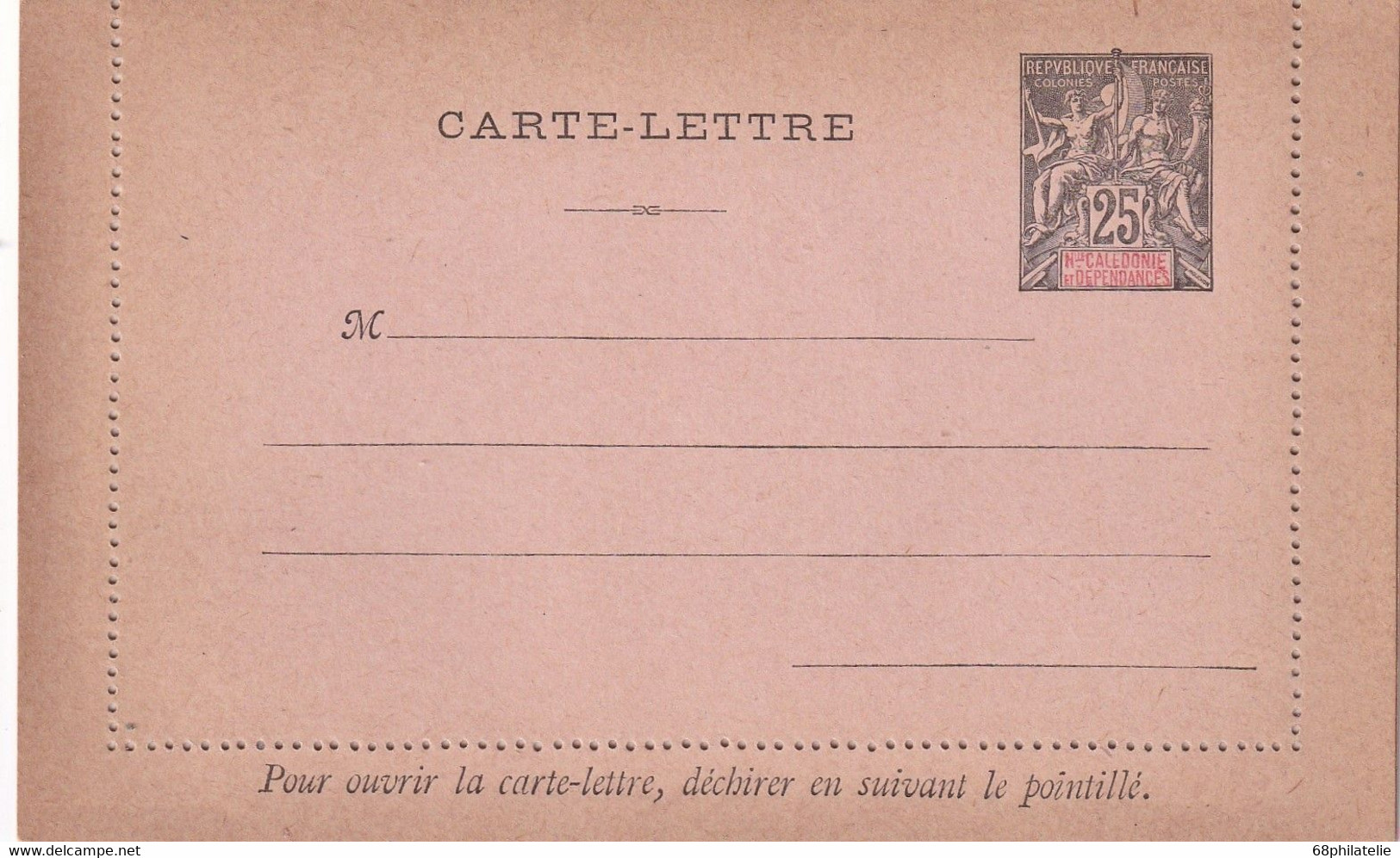 NOUVELLE-CALEDONIE    ENTIER POSTAL/GANZSACHE/POSTAL STATIONARY  CARTE-LETTRE - Interi Postali