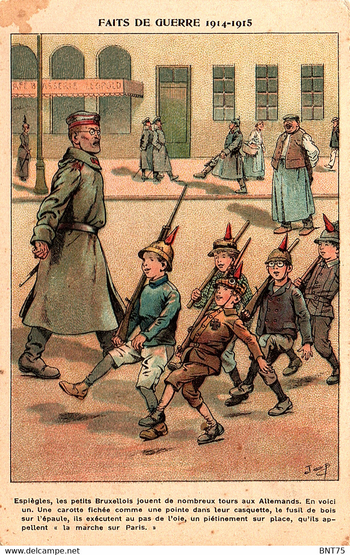 Armée Belge. Enfants Bruxellois Singeant Les Soldats Allemands. Dessin De Job - Weltkrieg 1914-18
