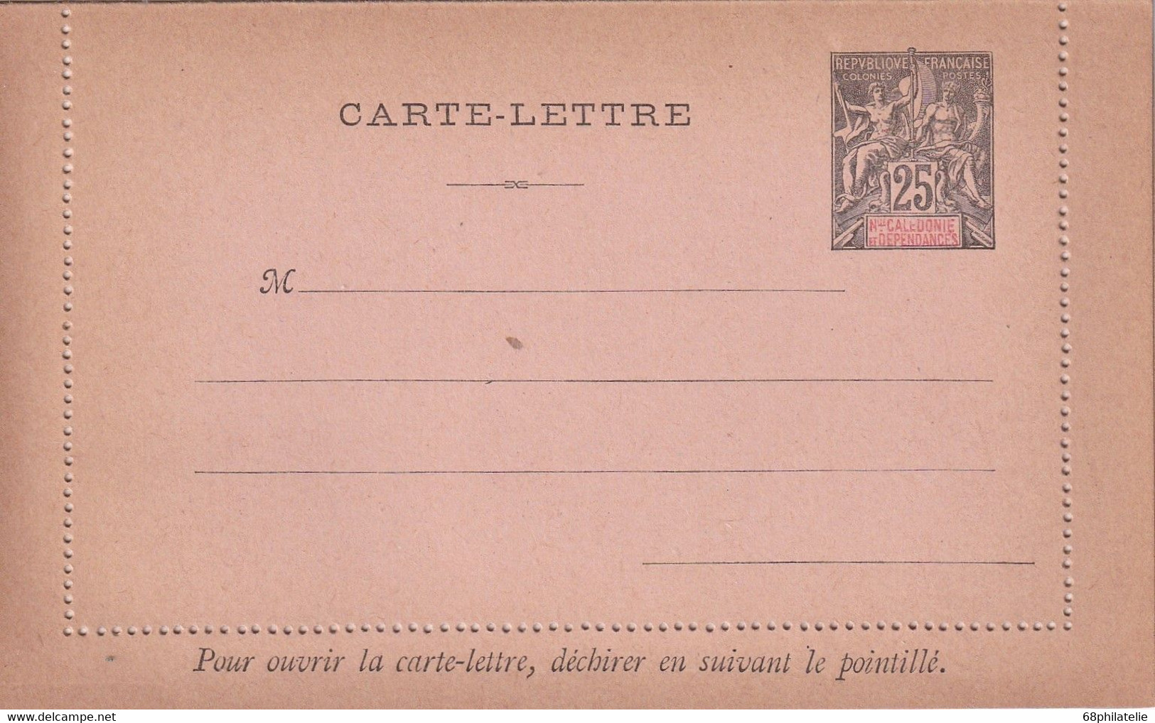 NOUVELLE-CALEDONIE    ENTIER POSTAL/GANZSACHE/POSTAL STATIONARY  CARTE-LETTRE - Postal Stationery