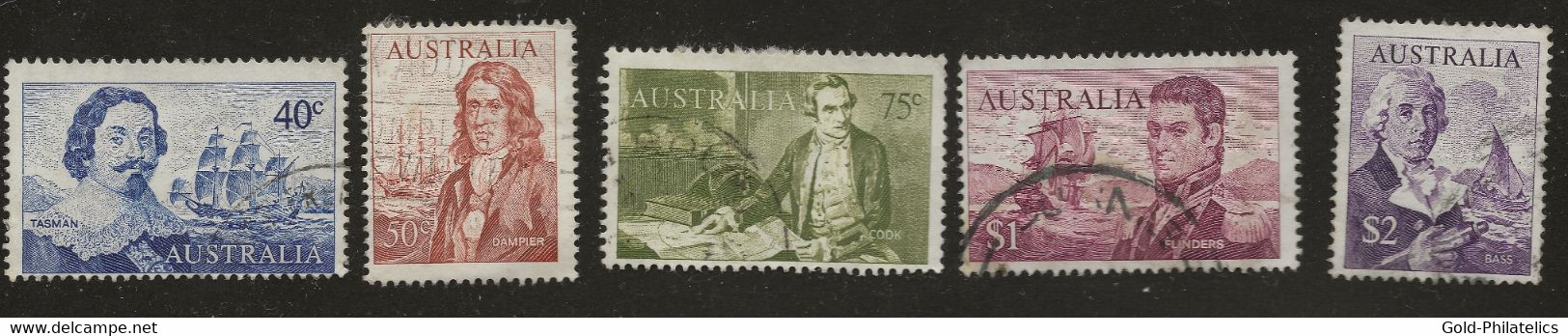 AUSTRALIA - 1966 Navigators. SG 398-402 Mi 374-478 40c - $2 Used - Used Stamps