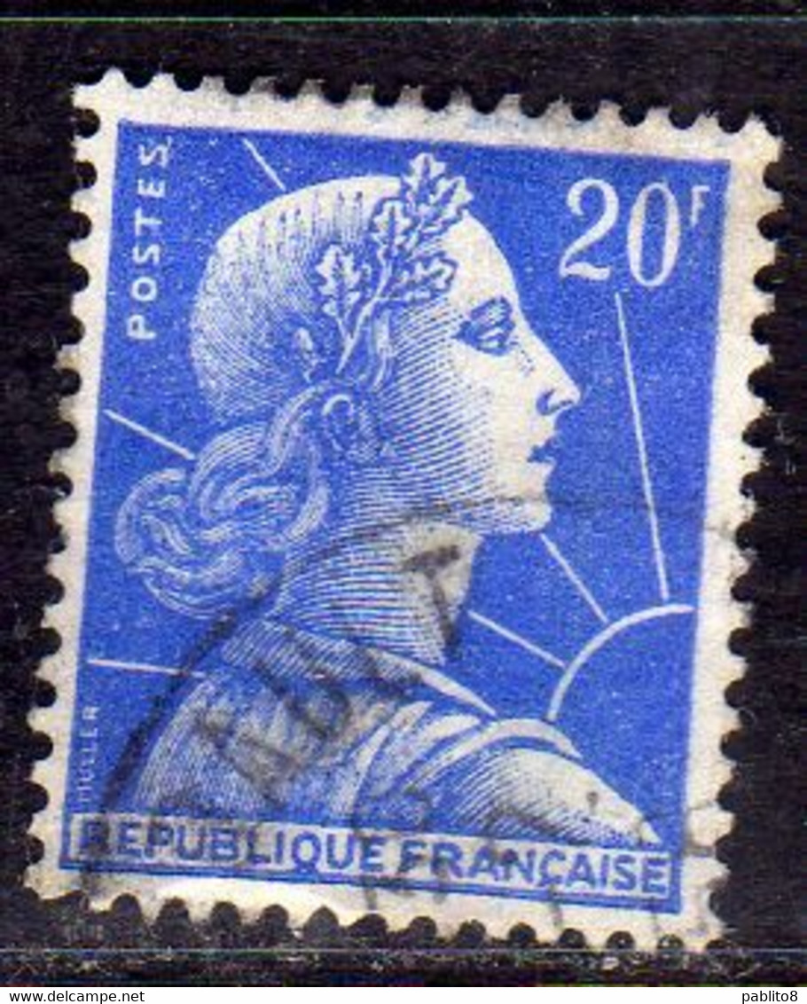 FRANCE FRANCIA 1955 1959 1957 MARIANNE MARIANNA ALLA NEF 20f USATO USED OBLITERE' - 1959-1960 Marianne à La Nef