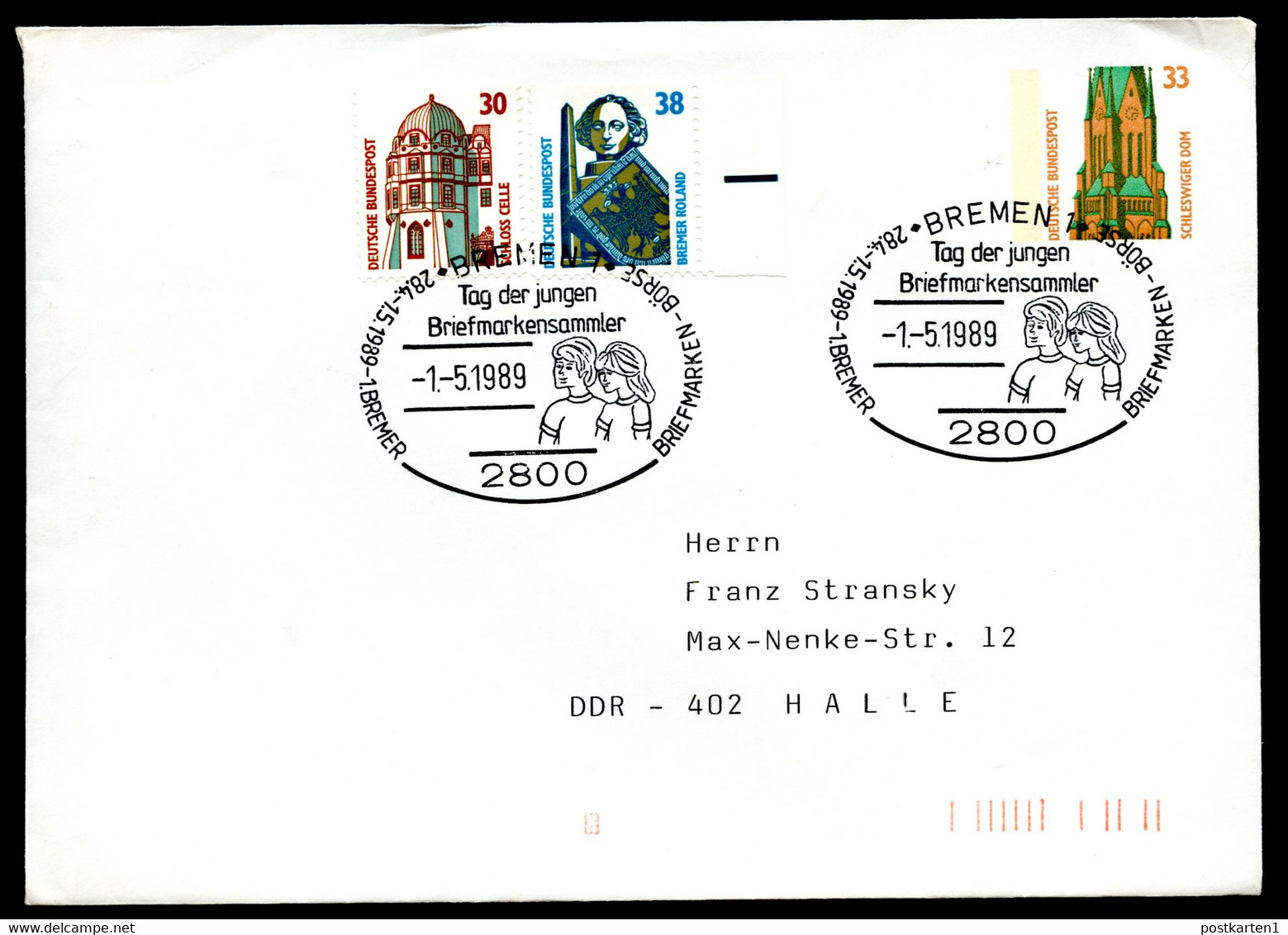 Bund Privat-Umschlag PU282 A1/001 Sost. Bremen 1989 Kat. 5,00 € - Enveloppes Privées - Oblitérées