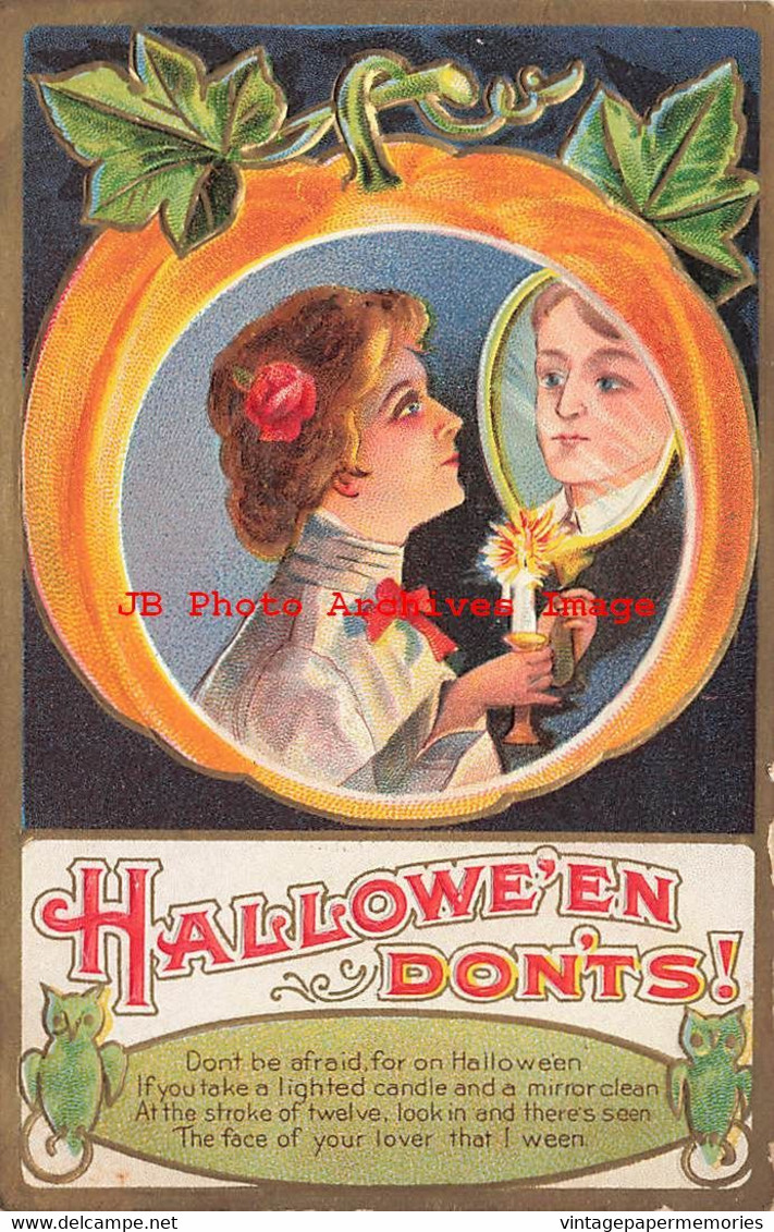 325091-Halloween, Jackson No MLJ01-1 Gold, Don'ts Series, Woman Sees Husband In Mirror - Halloween