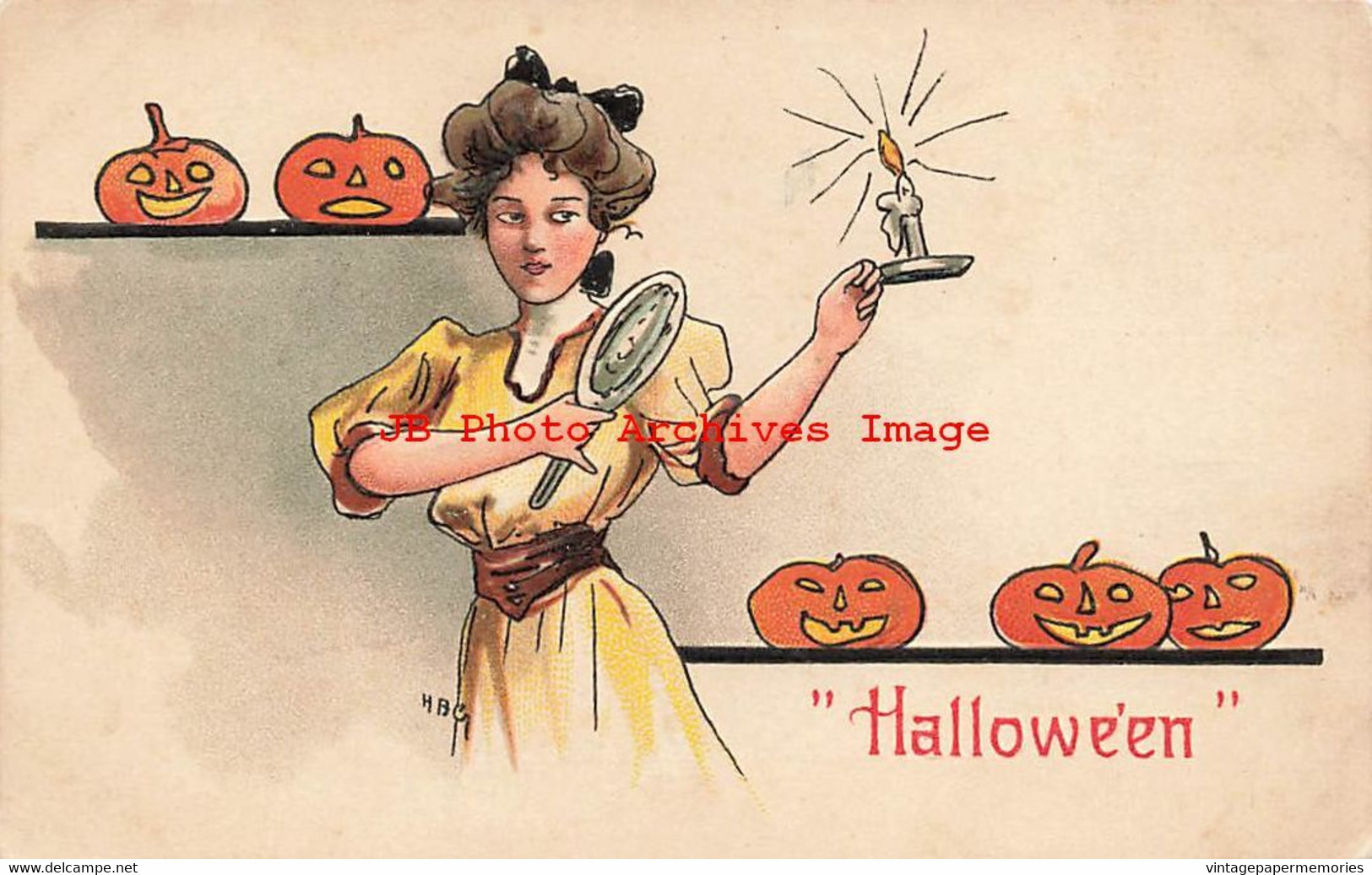 325105-Halloween, Leubrie & Elkus No 2215-4, JOLs Watching Woman Peel An Apple - Halloween