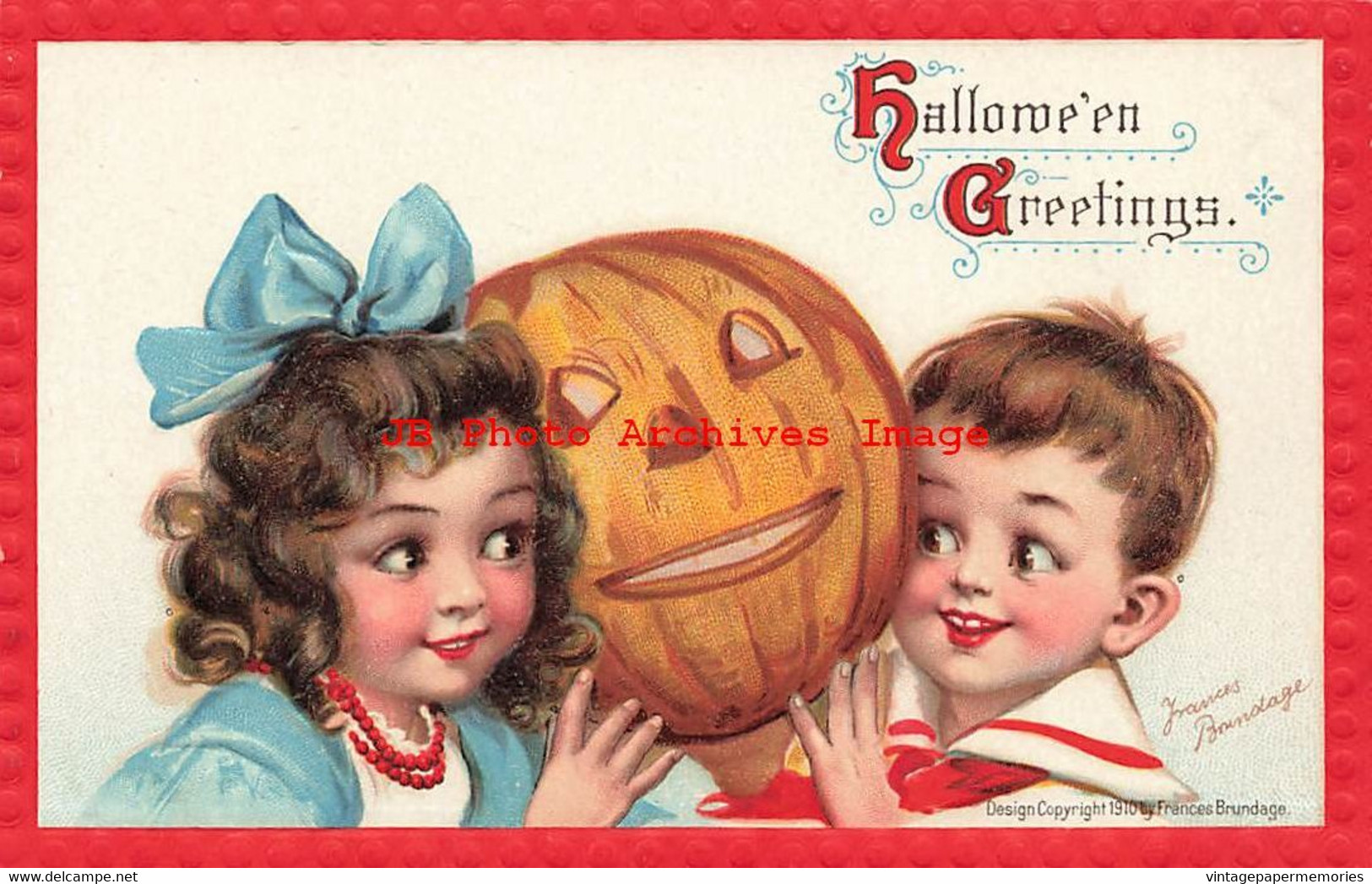 325223-Halloween, Gabriel No 120, Frances Brundage, Children With Jack O Lantern - Halloween