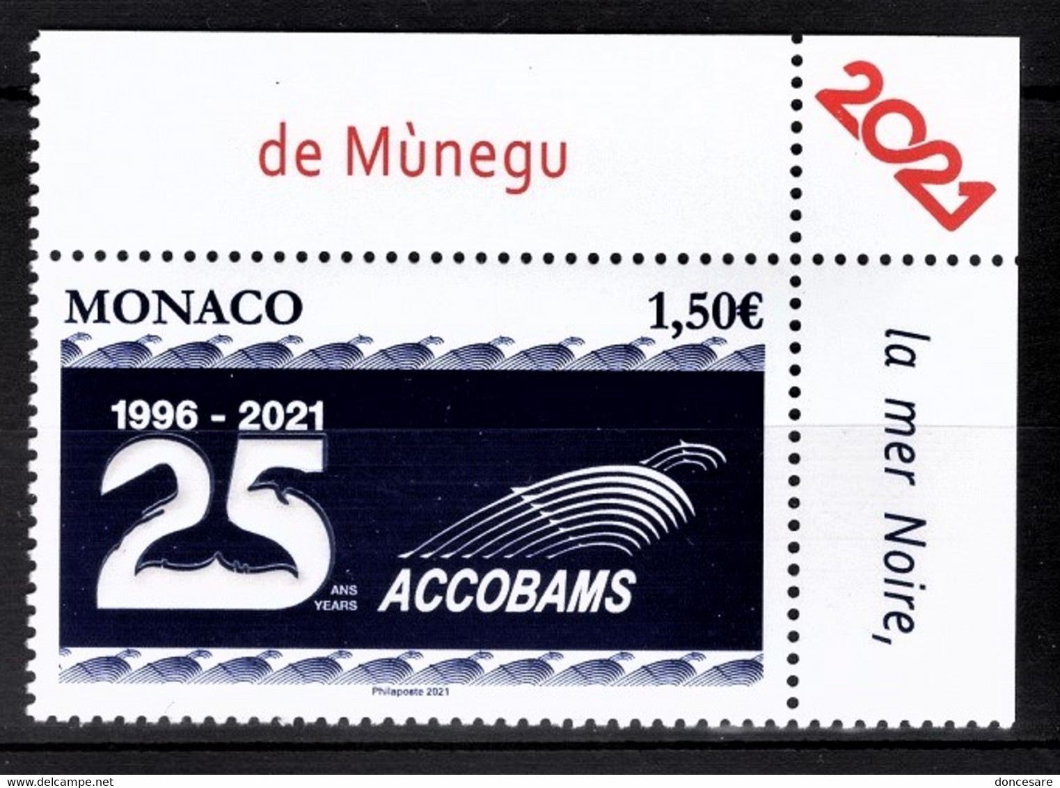 MONACO 2021 - 25E ANNIVERSAIRE DE L'ACCOBAMS - Y.T. N° 3284 /  NEUF ** - Neufs