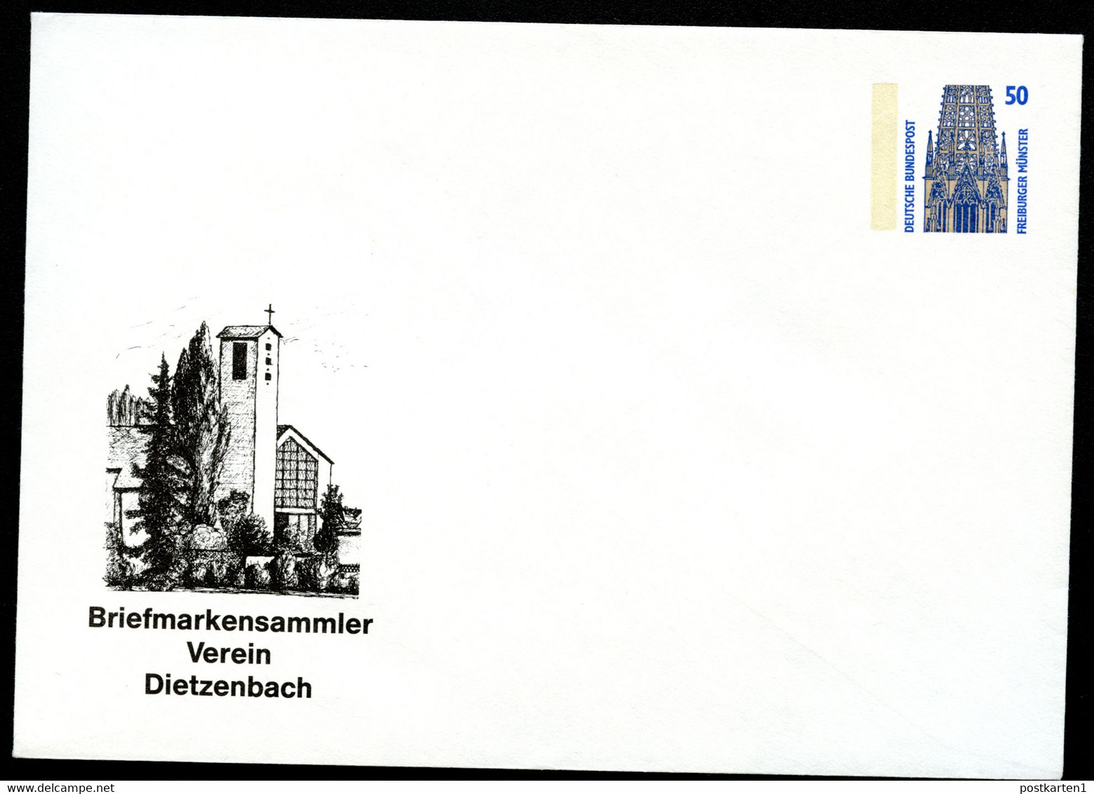 Bund PU285 B2/002 NIKOLAIKIRCHE DIETZENBACH 1989 - Enveloppes Privées - Neuves