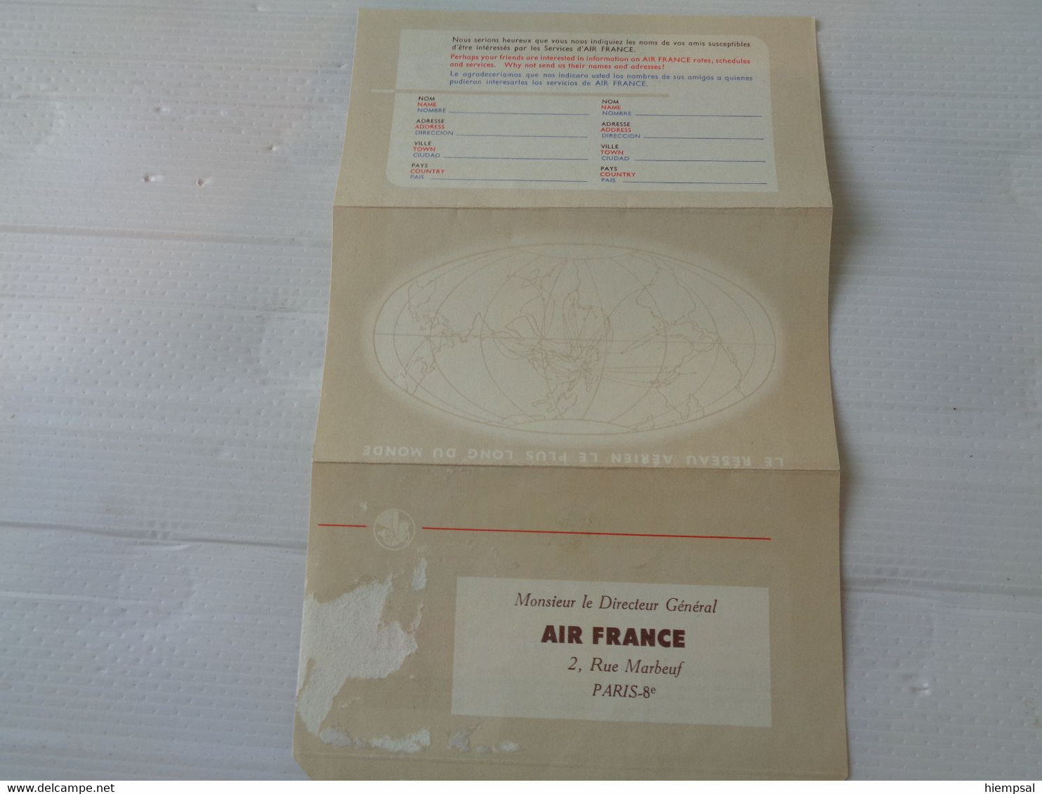 ANCIEN DEPLIANT Des Appreciations  AIR FRANCE .annees  60 - Collezioni