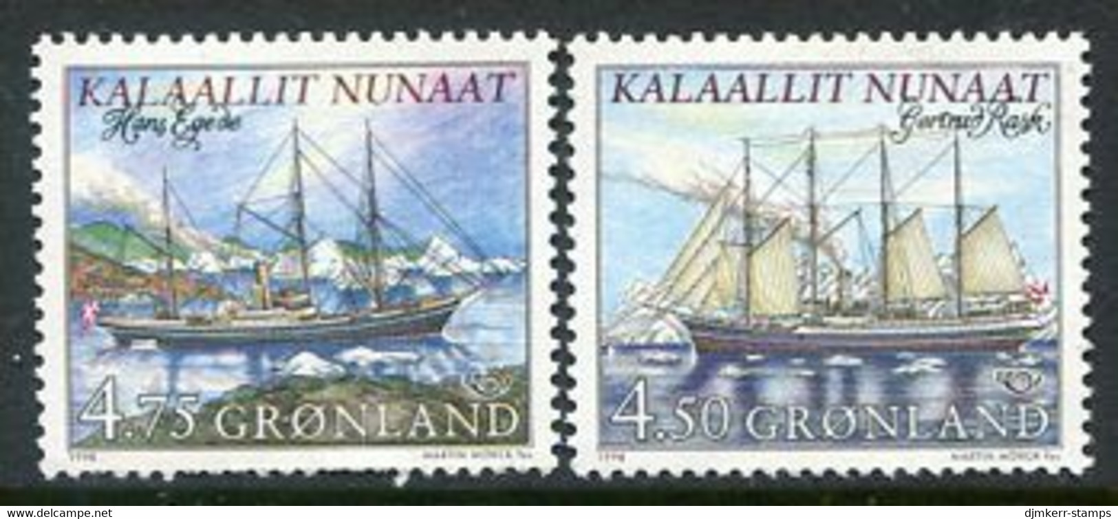 GREENLAND 1998 Nordic Countries: Sailing Ships Fluorescent Paper MNH / **.  Michel 327y-28y - Ungebraucht