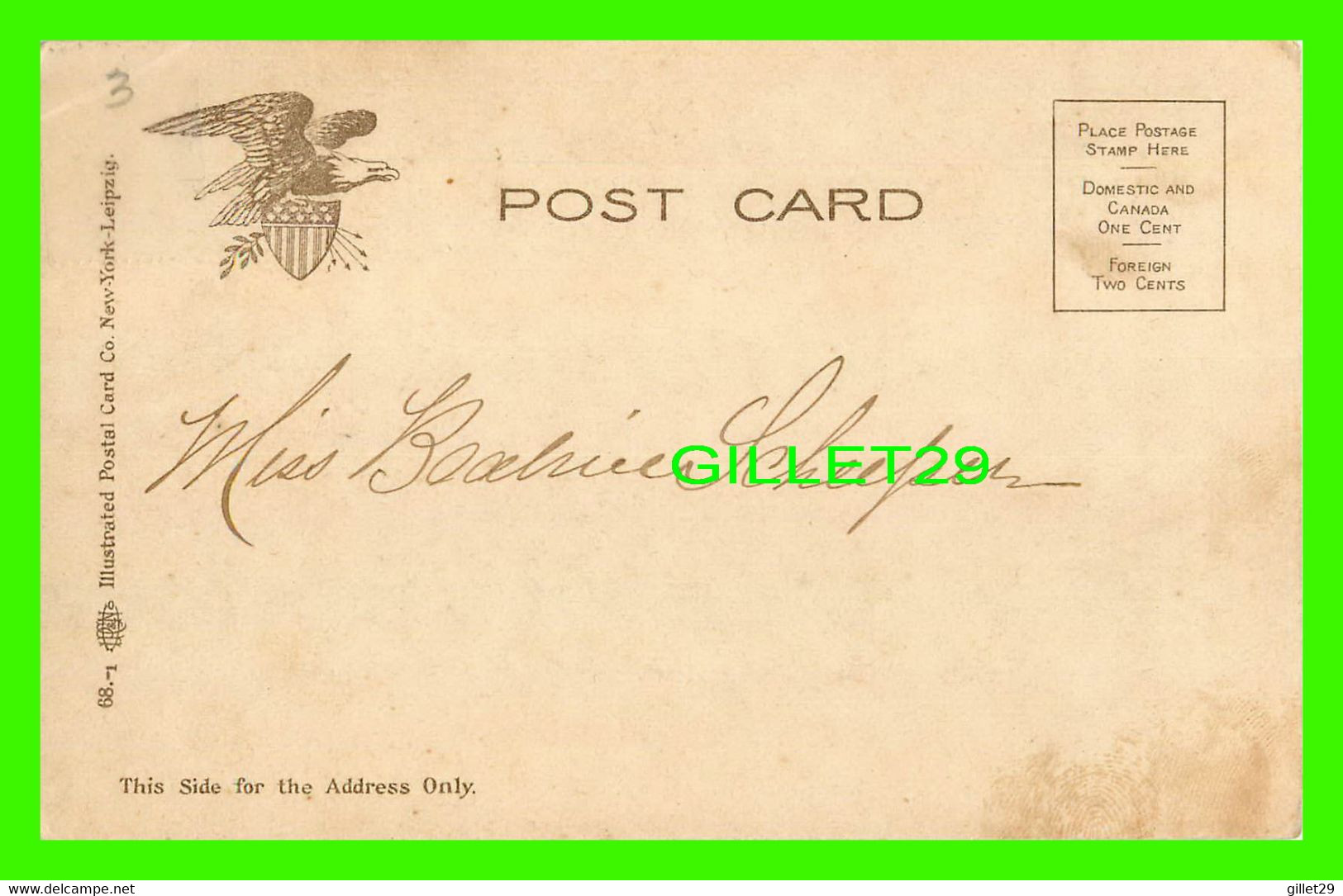 ALBANY, NY - STATE CAPITOL - UNDIVIDED BACK BEFORE 1904 -  ILLUSTRATED POSTAL CARD CO - - Albany