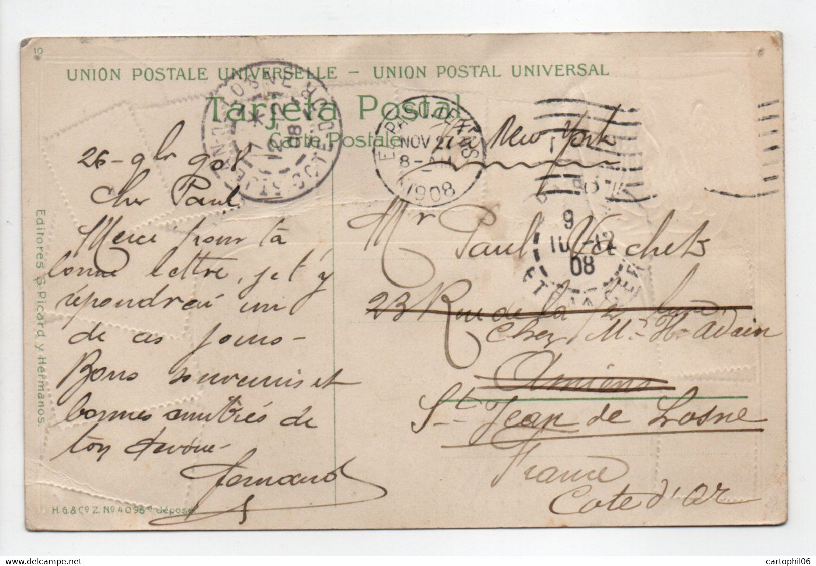 - CPA TIMBRES - Ciudad Juarez Mex - Custum House - 1908 - - Stamps (pictures)