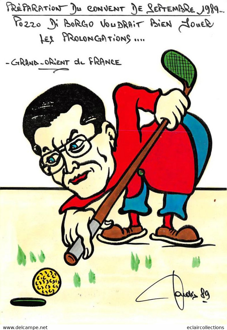 Sport:   Golf  Satyrique Politique.   Pozzo Di Borgo  Grand Orient De France   Illustré. Tirage 6/6   (voir Scan) - Golf