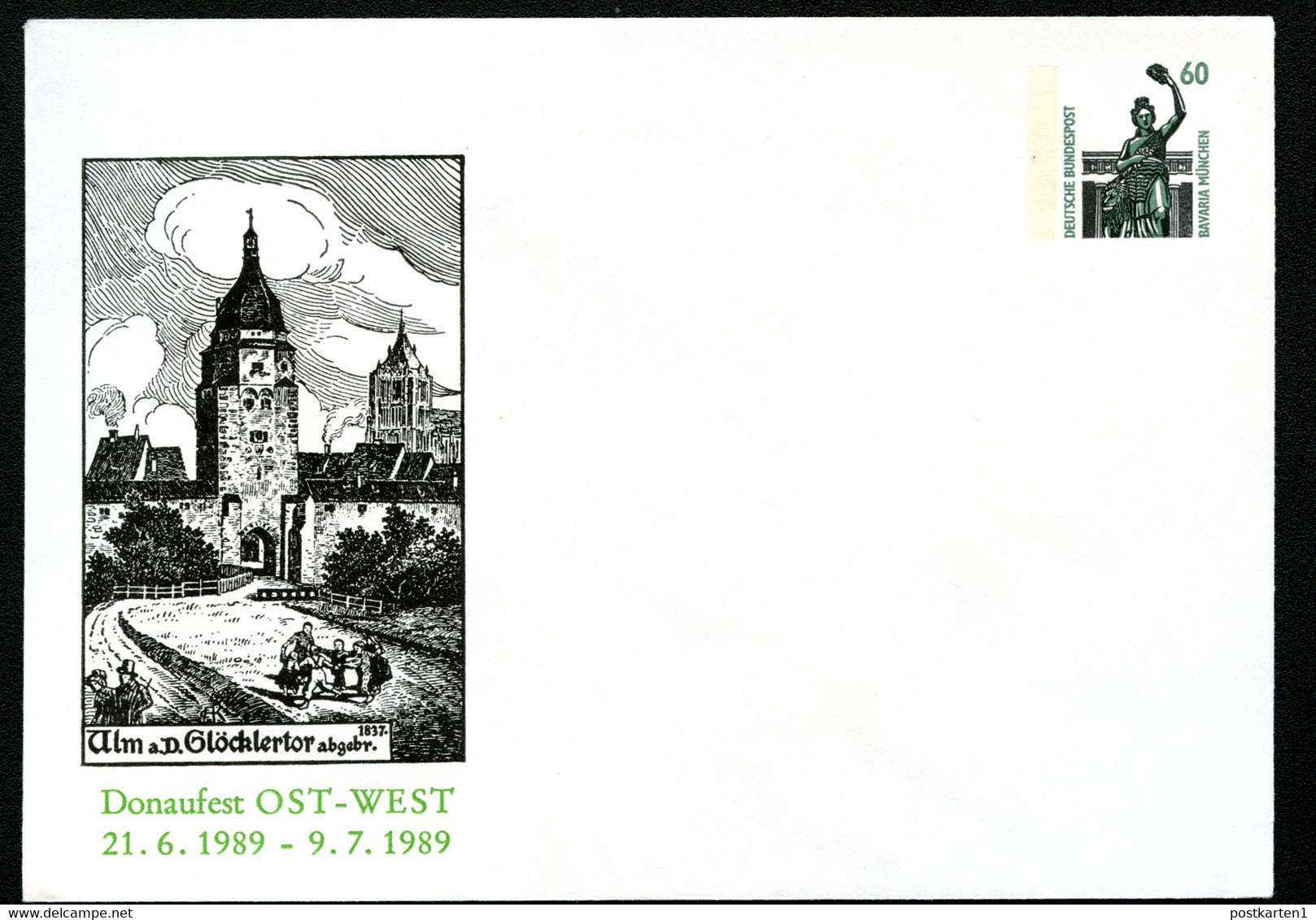 Bund PU286 D1/003-4 GLÖCKLERTOR ULM Donaufest 1989 - Buste Private - Nuovi