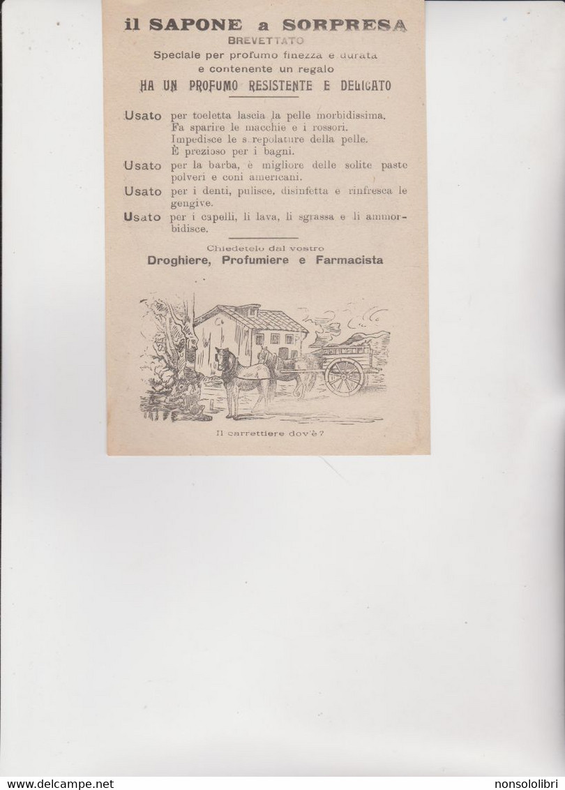 VOLANTINO " SAPONE  SORPRESA ". CONCORSO DEL 1925 AL PREMIO DI 5.000 LIRE . VERONA - Beauty Products