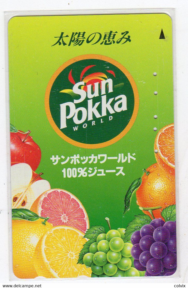 JAPON TELECARTE SUN POKKA Boisson Aux Fruits Pamplemousse Raisin Pomme - Lebensmittel