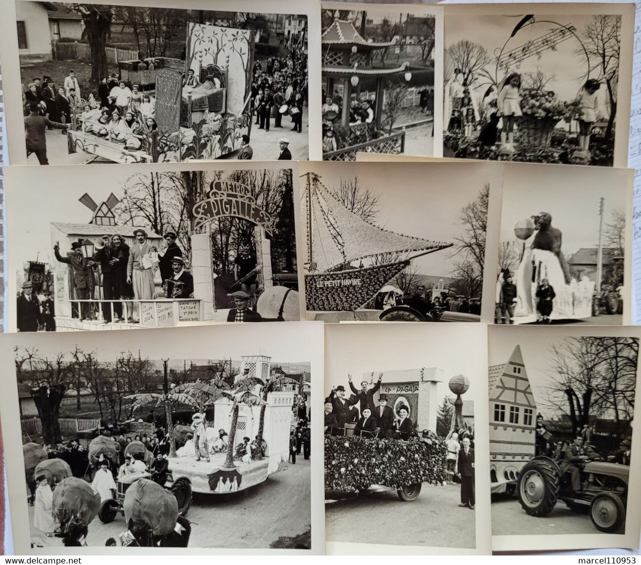 Chagny  - Mi-carême 1952 - Lot De 9 Photos - Luoghi